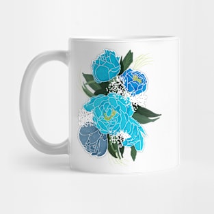 Blue Peonies Mug